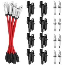 8Set Round Ignition Coil+Spark Plug+Wire For GMC Chevy Silverado 1500 5.3L UF414