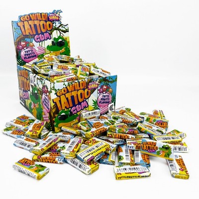 (16,48 /1kg) Go Wild! Tattoo Gum, Kaugummi mit Tattoos, 200 Stück je 2,5g