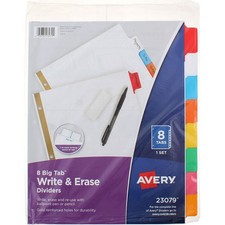 2 Pack Avery Big Tab Write  Erase Dividers, Paper, 8.5in X 11in, Multicolor,...