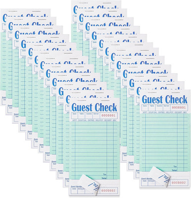 24 Pack Guest Checks Books for Servers Server Note Pads, Waitress Notepad for Re