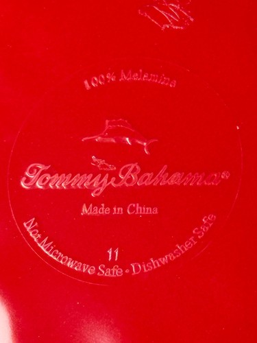 CRACKLE RUSTIC RED MELAMINE TOMMY BAHAMA SALAD BOWLS - FREE SHIP - Picture 3 of 3