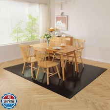 Black Chair Mat for Hardwood Floor, 72 x 108 Inch Plastic Floor Protector, 6'