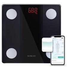 NUTRI FIT Bathroom Scale Smart Digital Bluetooth Scales for Body Black