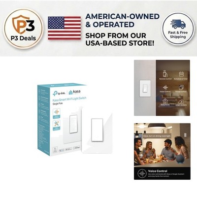 Voice-Activated Smart Light Switch: Compact Design, Needs Neutral Wire   White