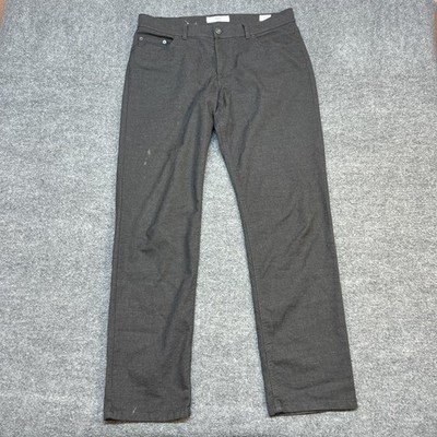 BRAX Cooper Fancy Pants Mens 34x32 Gray Chino Regular Fit Straight Leg Casual