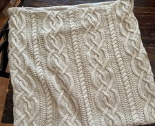 Cuddl Duds Cable Knit Pillow Cover Tan/Beige  25” X 25”  Square 