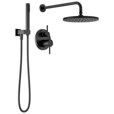 Delta 342702-BL Modern Monitor 14 Shower System Matte Black Raincan Hand Shower