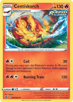 Centiskorch (48) (048/264) Reverse Holofoil Rare NM SWSH08 SWSH08: Fusion Str...