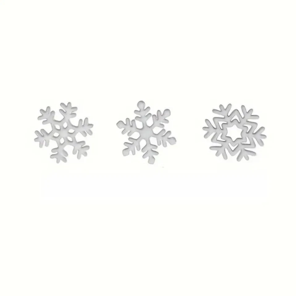 JCC Set Of 50 Mini White Snowflake Flakes 0.5cm Christmas DIY Craft Nail Art Decor