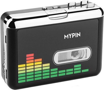 USB Cassette to MP3 Converter, Portable Walkman Audio Music Black 