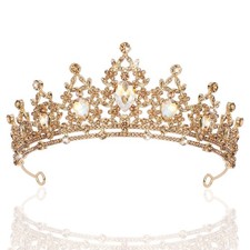 Champagne princess queen crown tiara for wedding birthday prom
