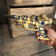 Cosplay Steampunk Space Gun Fake Blaster Plastic Weapons Costume Prop Metal 11”