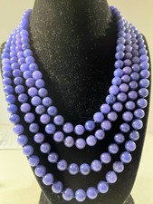 Camrose & Kross Jackie Kennedy Multi-Strand Purple Beaded Necklace  19” Long Box