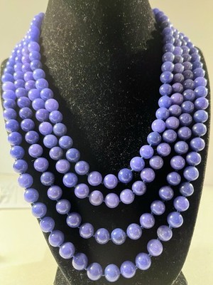 Camrose & Kross Jackie Kennedy Multi-Strand Purple Beaded Necklace  19  Long Box