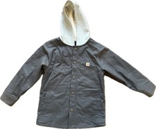 Carhartt Kids' Rugged Flex Canvas Fleece Lined Shirt Jacket Asphalt Size 7/8