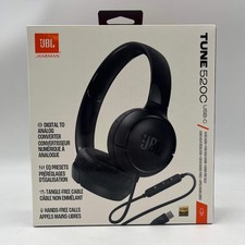New JBL Tune 520C Wired On-Ear Headphones Black