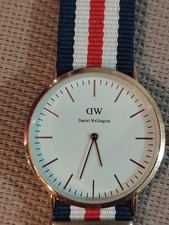 Daniel Wellington Orologio Quarzo Analogico Cassa Oro Rosa NATO Tricolore