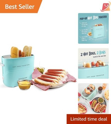 Hot Dog Toaster Plastic 2 Slice Adjustable Browning Kitchen Appliance