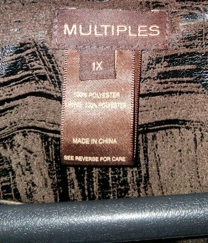 Chaqueta Multiples Para Mujer 1xl Marrón Imitación Cuero Cremallera Completa Frontal Foto 4 de 4