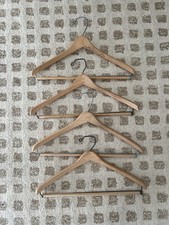 LOT Of 4 Vintage Unbranded Hangers Wooden Suit Coat and Pant