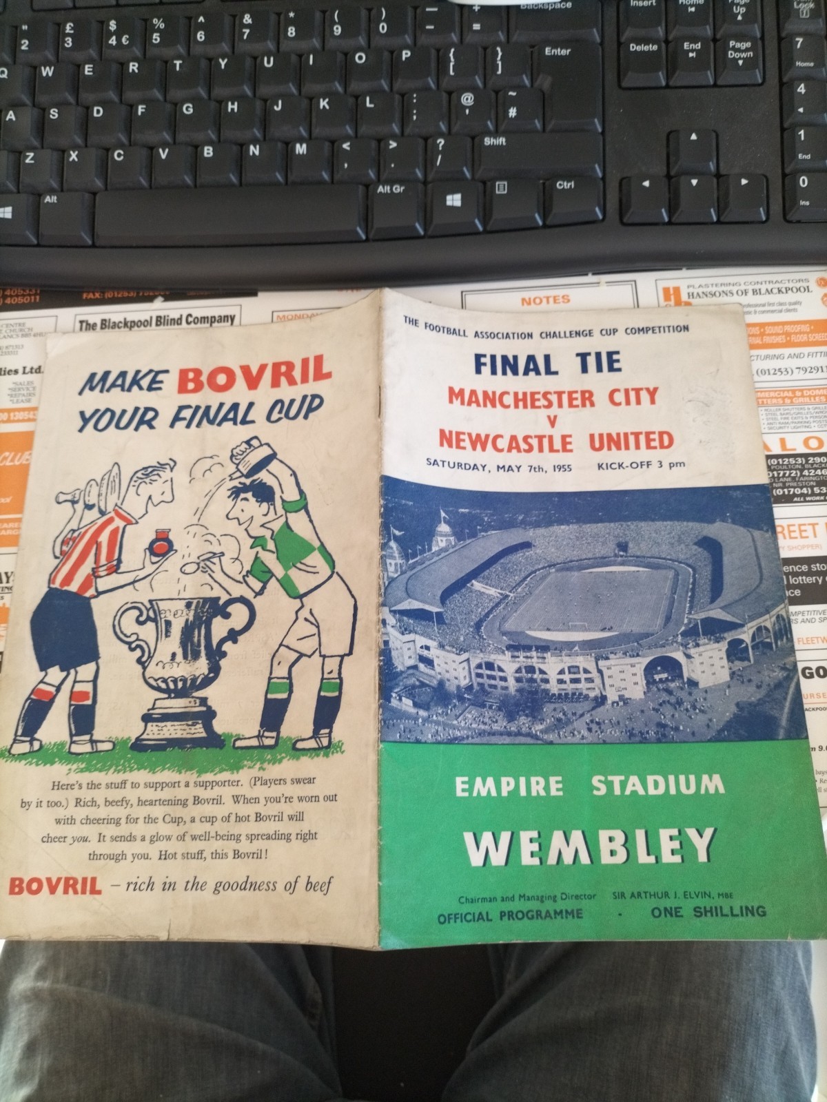Manchester City V Newcastle United 07/05/1955 F A Cup Final . for sale on Ebay
