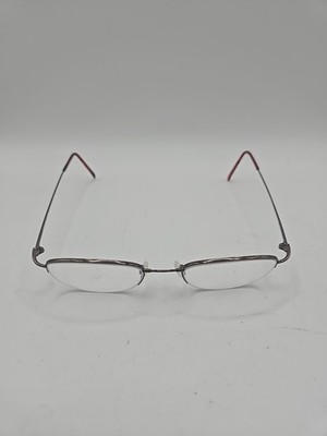 Flexon 618 Marchon Eyeglasses Frame Unisex Coffee Half Rim Rectangular 49-20-140