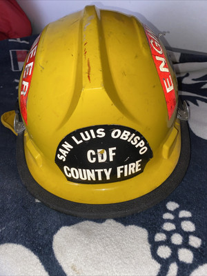 BULLARD Vintage 1992 Fire Dome Helmet 2 FIREFIGHTING San Luis Obispo Cali 90s OG
