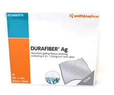Smith & Nephew 66801174 Durafiber Ag Dressing 4" x 4" - 10/BX Exp 12/27
