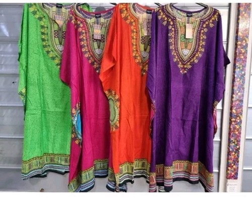 NEW WOMENS PLUS SIZE RAYON COTTON CASUAL LONG KAFTAN DRESS COMFY SUMMER DRESS - Picture 2 of 2