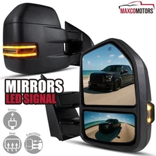 Tow Mirrors Fits 2015-2020 Ford F150 Power Heated+Smoke LED Signal 8Pin 22Pin