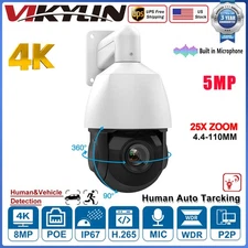VIKYLIN 8MP 25X ZOOM MIC IR PTZ IP Camera POE Auto Tracking Human Detection