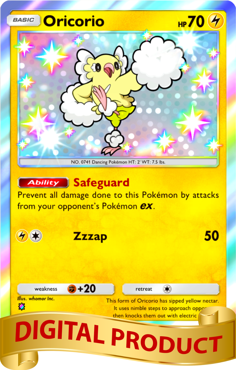 Pokemon Pocket TCG Trading Card Game 1 Star Shiny Oricorio Mega Rising  DIGITAL
