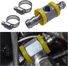 3/8” Fuel Line Fuel Pressure Barbed Push Lock T-Fitting Adapter, Stainless Steel