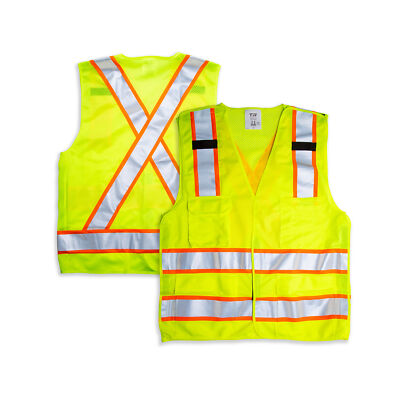 TR Industrial 5-Point Breakaway High Visibility Safety Vest, Type R Class 2