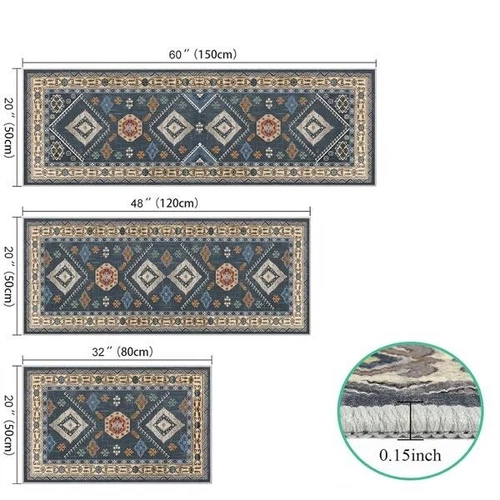 Kitchen Rug Sets 3 Piece with Runner Non Slip Kitchen Rugs and Mats Washable Mat - Picture 6 of 6