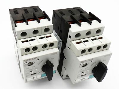 2x Siemens SIRIUS 3RV1021-0CA10 E: 05 Leistungsschalter + 3RV1901-1E E:03 -used-