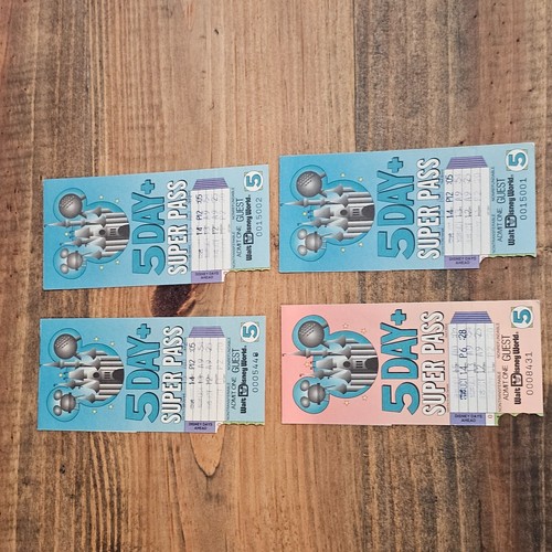 Vintage Disney world Passport SuperPass World Hopper Tickets 1980's 1990's Lot - Picture 5 of 11