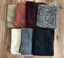 Old Navy Honeycomb Knit Infinity Scarf NWT Black Gray Cream Clay Purple Spice