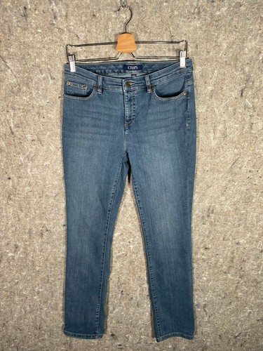 Chaps Womens Faded Blue Denim Jeans 