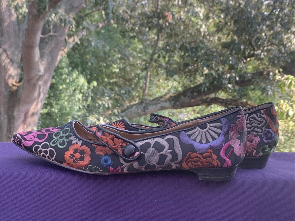 TAHARI Park Floral Paisley Arco Iris Punta Ballet Pisos SEXY Talla 7 ❤️sj17j19 Foto 3 de 4