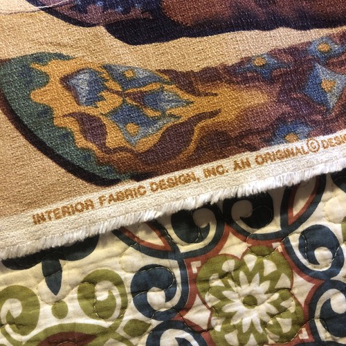 Vtg 80s/90s Interior Fabric Design Decorator Cowboy Boots 39”x 53” - Picture 4 of 9