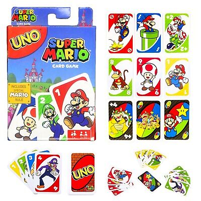 UNO Super Mario Video Game Themed Playing Cards Mattel Luigi Fun Party Kids  Gift