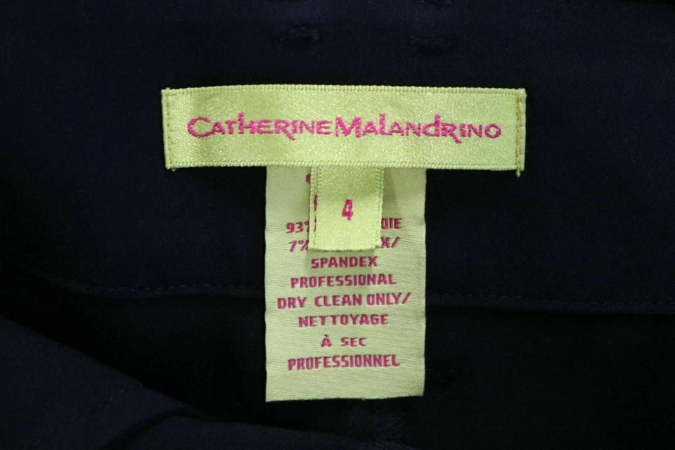 Pantalones Catherine Malandrino Talla 4 Negro Seda Tobillo Carrera Vestido Pantalones Foto 4 de 4