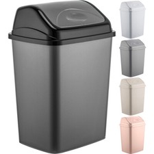NEW 7.5L PLASTIC FLIP TOP WASTE BIN SWING LID GARBAGE RUBBISH KITCHEN DUSTBIN