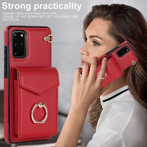 For Samsung Phone Case Cover Luxury Leather Wallet Card Slot Ring Stand Strap - Zdjęcie 5 z 68
