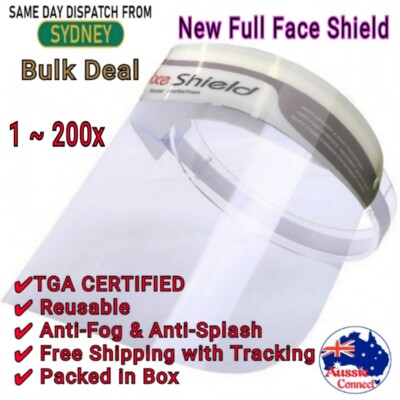 Full Face Shield Mask Clear Protective Film Shields Visor Safety Cover Anti-Fog 