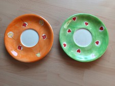 Teller orange oder grün 19,5cm Eßteller Geschirr Mila Handpainted ❤️gebraucht❤️