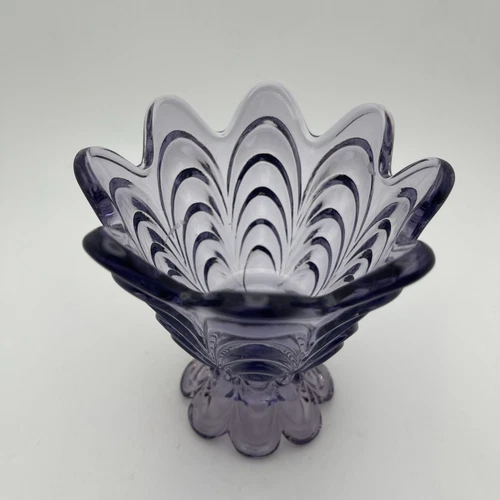 Fenton Violet Art Glass 2 Way Tulip Votive & Taper Candle Holder