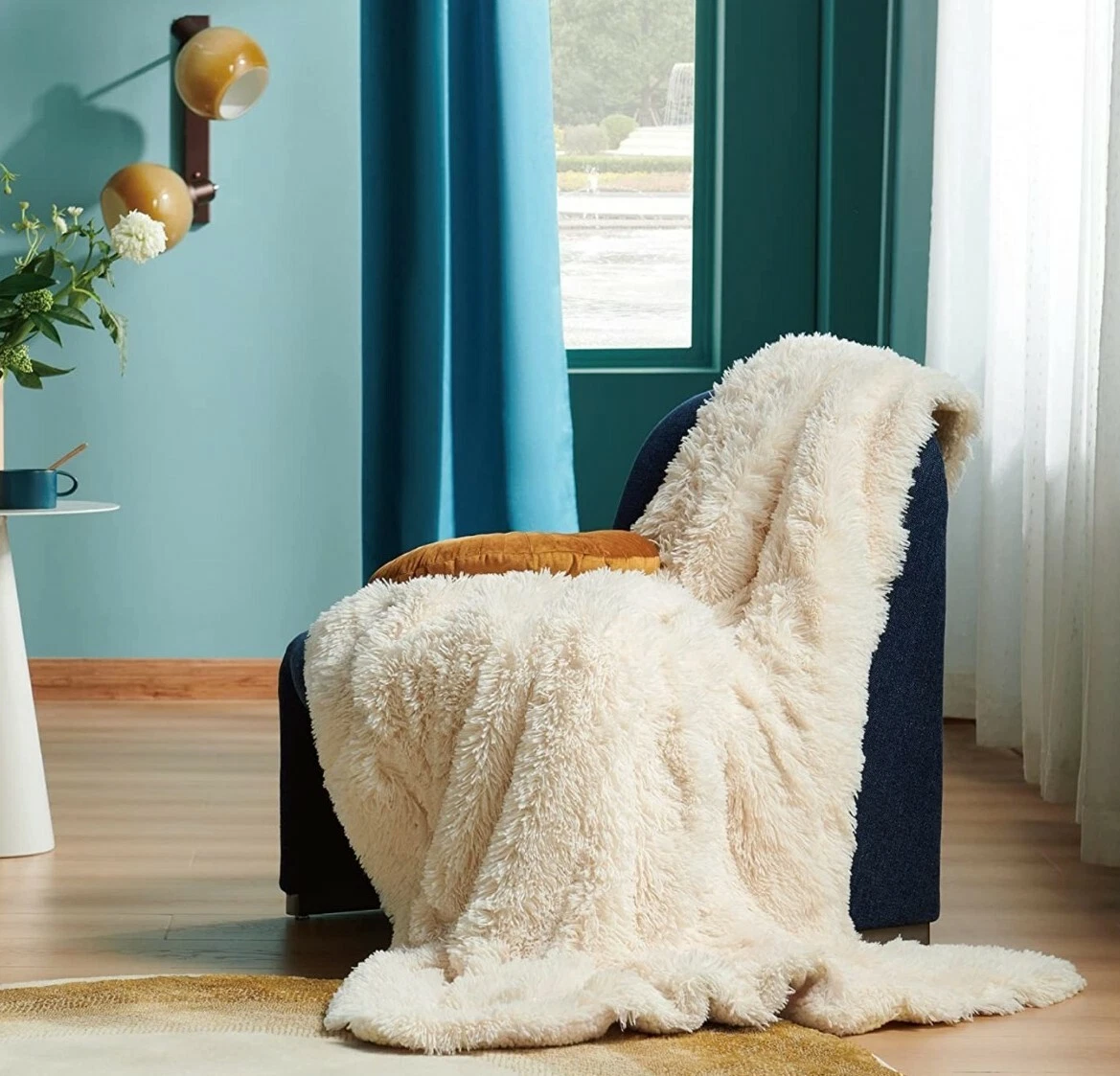 Bedsure Soft Fuzzy Faux Fur Sherpa Fleece Throw Blanket Cream 60x80 NEW IN  BOX | eBay