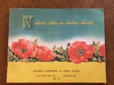 1942 BROCHURE Pittsburg Paint Olson’s Hardware & Paint Store Versailles KY Rare